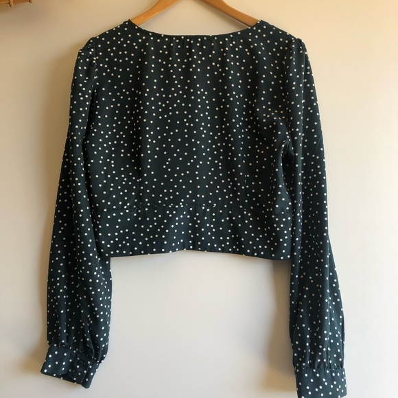 Lulu’s Always Forest Green Polka Dot Crop Top - Picture 11 of 12